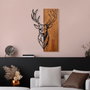 Wallity Red Deer 1 - Accesorio de Pared de Madera y Metal Nogal y Negro